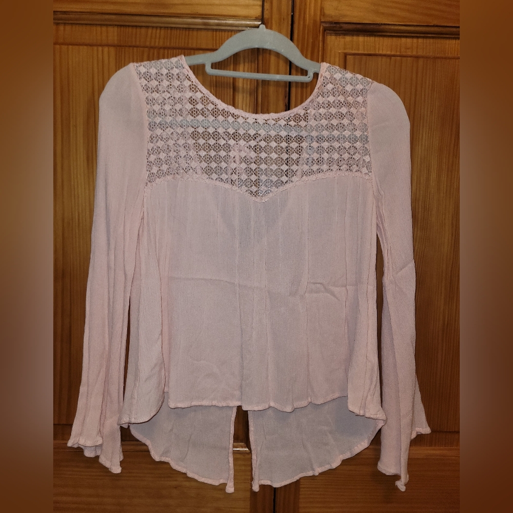 Long sleeve open back top